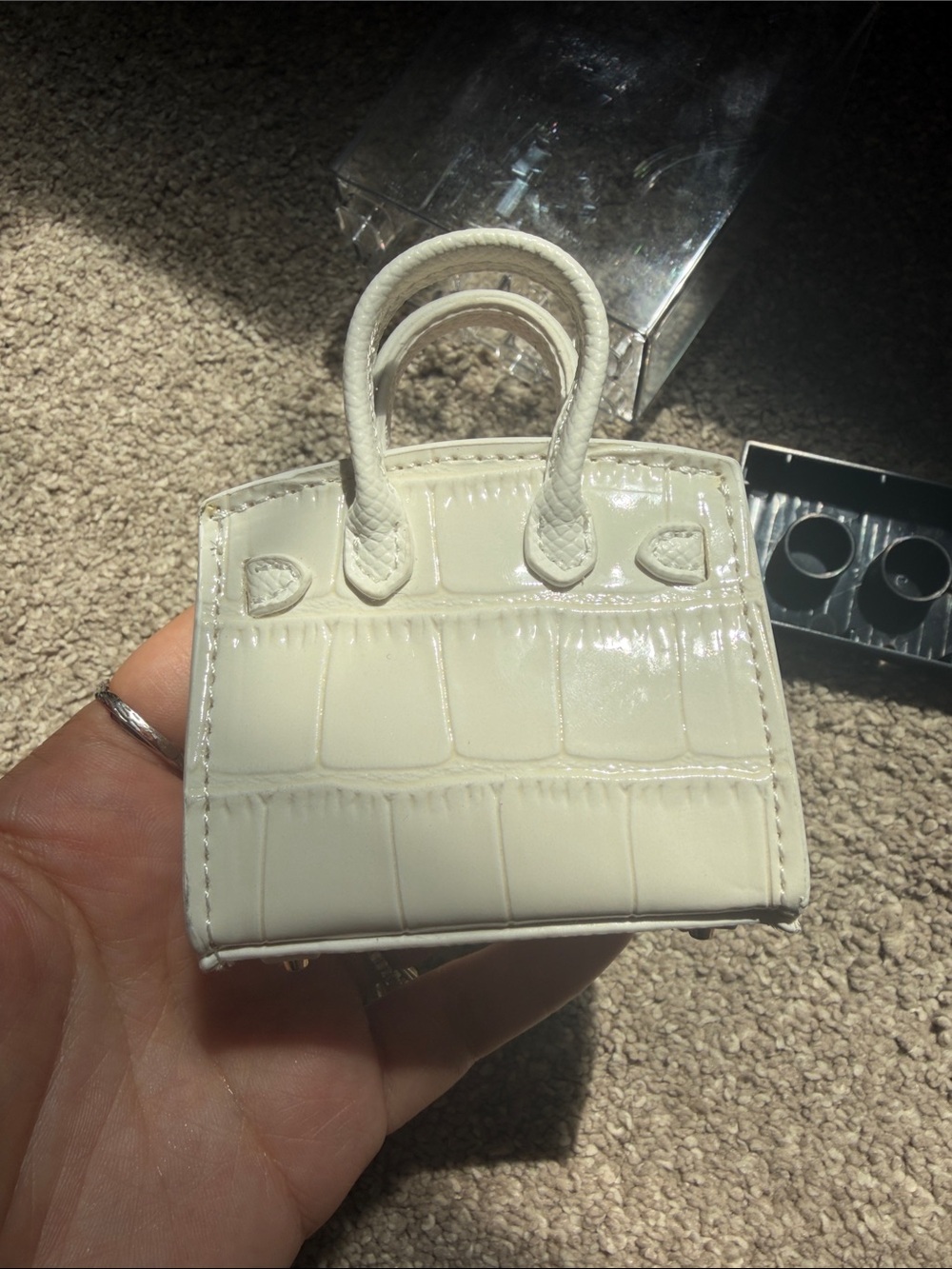 Luxury Micro Mini Bag Charm Keychain Pouch, her*mes Birkin - Picture 3 of 7